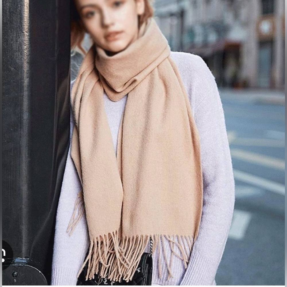Marciano Softest Camel Fringe Scarf/wrap NWT